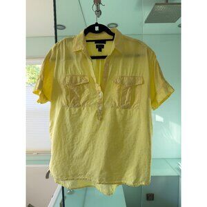 J.Crew Baird McNutt Linen Popover Shirt – Size 10 Tall, Yellow